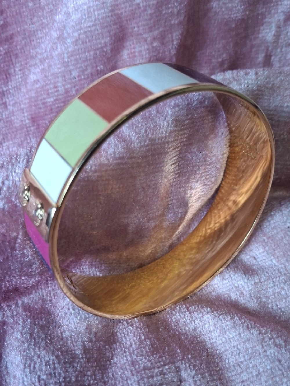 LN COACH LEGACY Multicolor Gold-Tone Bangle Bracelet - Small - Picture 2 of 5